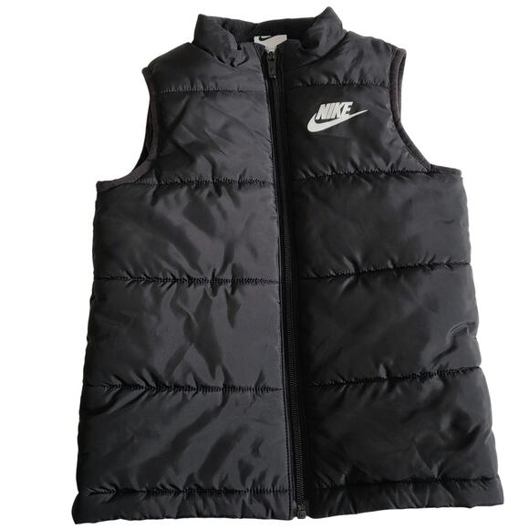 Nike Other - NIKE Puffer Vest Black Quilted Full Zip Unisex Youth Size M/5-6 Years